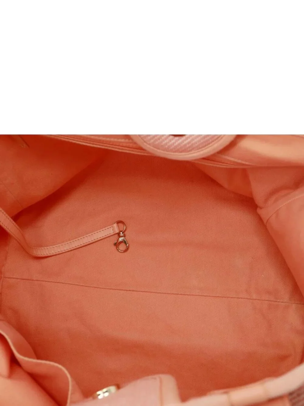 Chanel  Deauville Medium Mixed Fibers Canvas Calfskin Shopping Tote Bag Peach - Picture 9 of 11